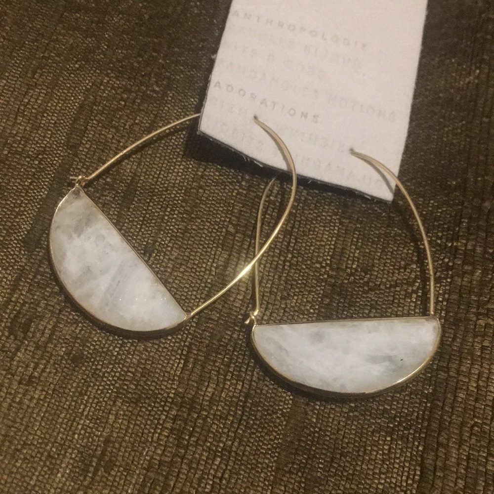Anthropologie crescent hoop earrings